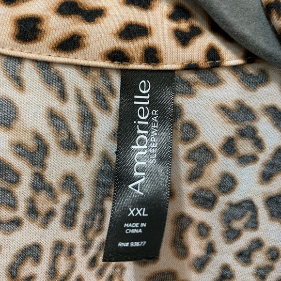 Ambrielle Women's 2 Piece Pant & Long Slv Shirt Pajama Set - Cheetah NWOT - Picture 11 of 11